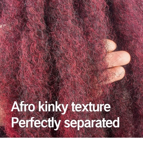 ToyoTress Marley Hair Crochet Braids - 16 Inch 6 Packs T-Bug Burgundy Red , Afro - Picture 7 of 9